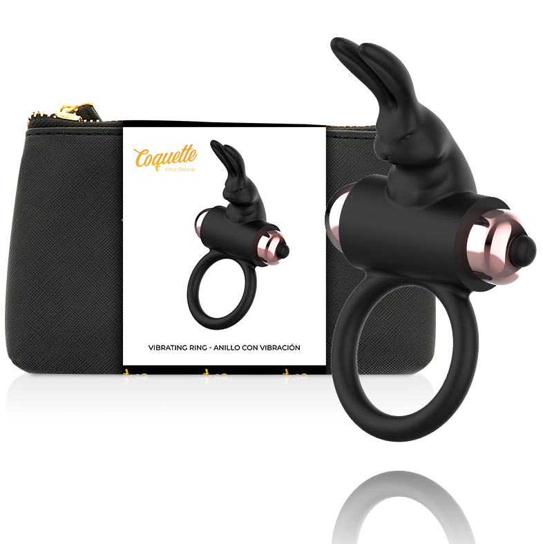 COQUETTE CHIC DESIRE - ANELLO DA CAZZO CON VIBRATORE NERO/ORO