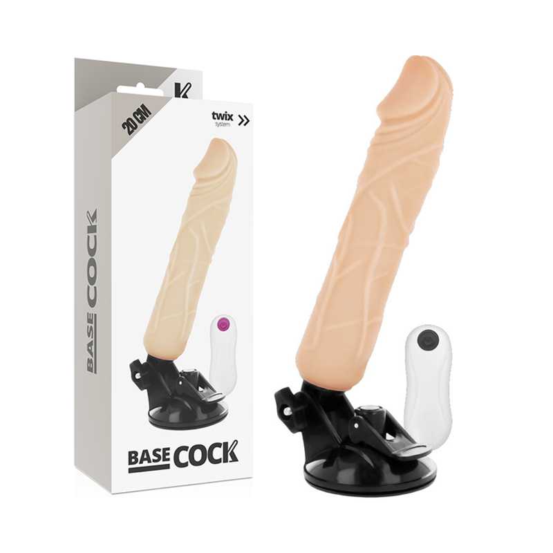 BASECOCK - VIBRATORE REALISTICO TELECOMANDO FLESH 20 CM