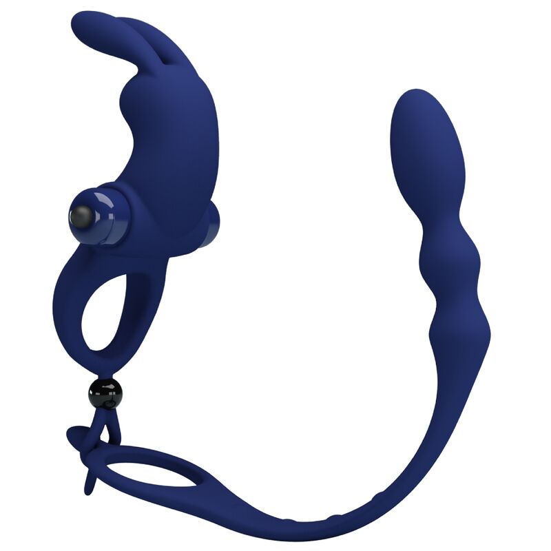 PRETTY LOVE - AYAD ANELLO VIBRATORE RABBIT CON SPINA BLU