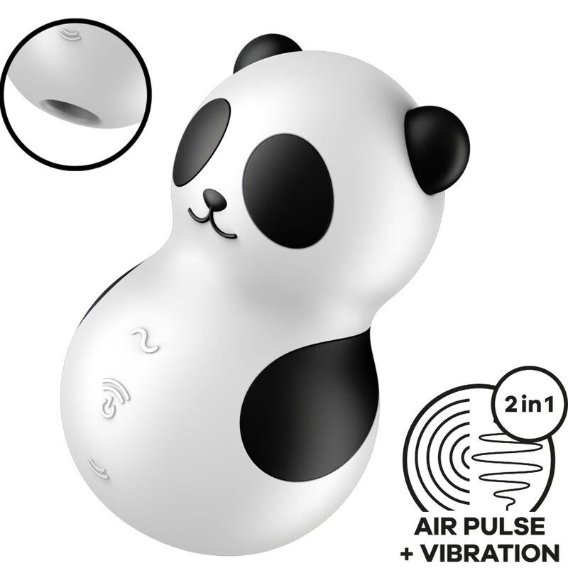 SATISFYER - POCKET PANDA STIMOLATORE E VIBRATORE IN BIANCO E NERO