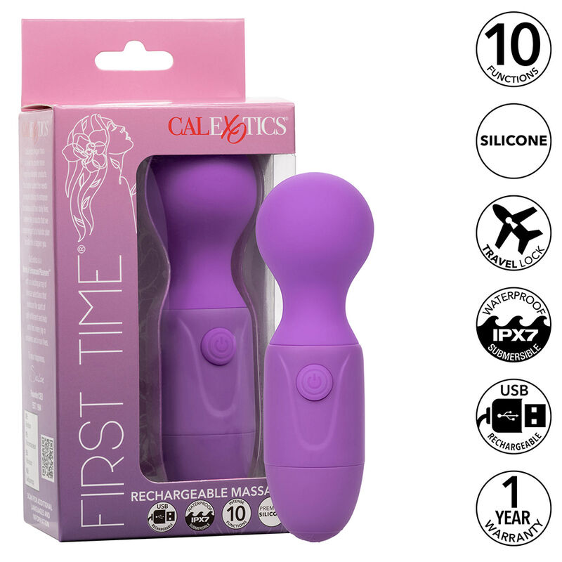 CALEXOTICS - FIRST TIME MASSAGGIATORE RICARICABILE 10 VIBRAZIONI VIOLA