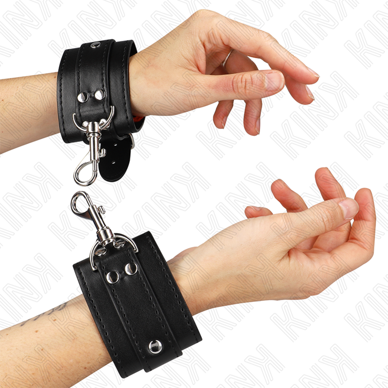 KINK - RESISTENZA DA POLSO PER DUNGEON CON CHIUSURA NERA REGOLABILE 21-28 CM X 5,5 CM