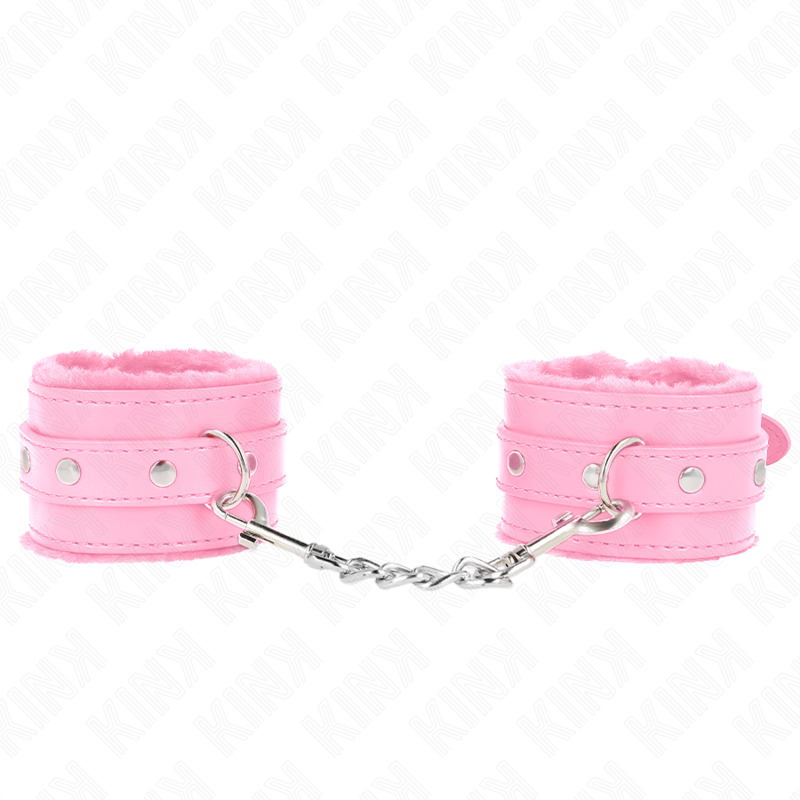 KINK - POGGIPOLSI PREMIUM RIVESTITI IN PELLICCIA ROSA CON CINTURA ROSA REGOLABILE 17-29 CM X 6 CM