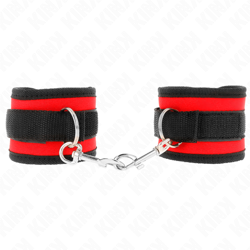 KINK - TENUTA DA POLSO IN NYLON HOOKLOOP ROSSO-NERO MODELLO 2 REGOLABILE 18-35 CM X 6 CM