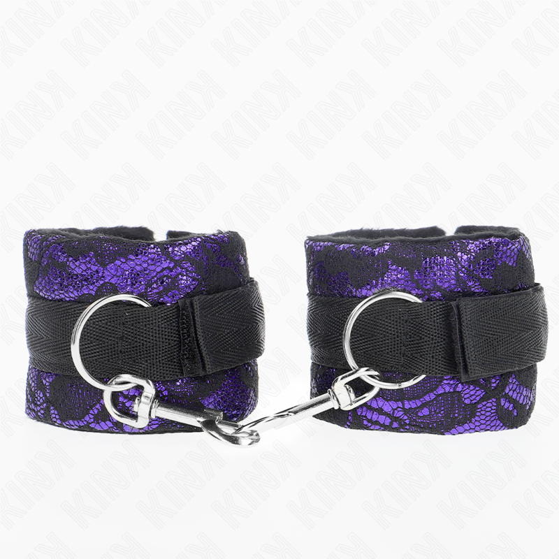 KINK - RESISTENZA DA POLSO CORTA IN PIZZO DI VELLUTO E FASCIA IN NYLON VIOLA/NERO 23 X 6,5 CM