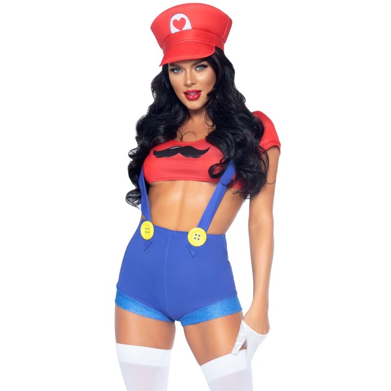 LEG AVENUE - COSTUME SEXY MARIO BROS ROSSO/BLU M