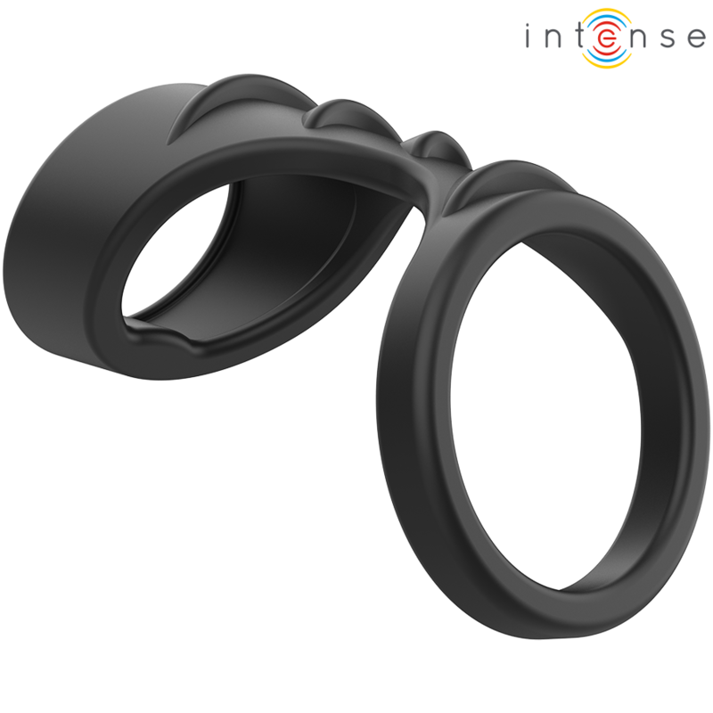 INTENSE - THEO DOPPIO ANELLO PER PENE IN SILICONE MODELLO NERO 3