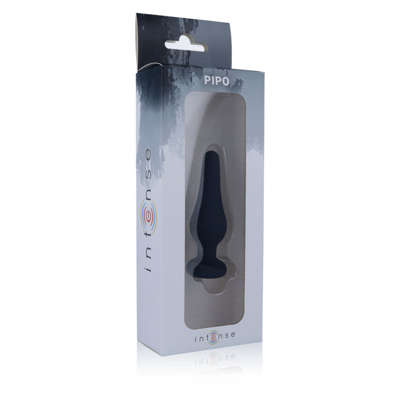 INTENSE - PLUG ANALE PIPO S SILICONE NERO 9,8 CM